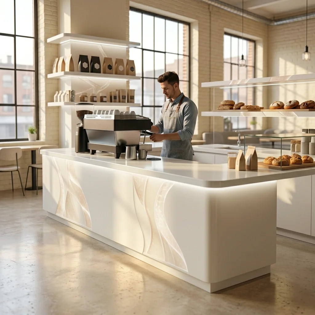 ตกแต่งร้านค้าและคาเฟ่ให้โดดเด่นสไตล์โมเดิร์นด้วยหินสังเคราะห์