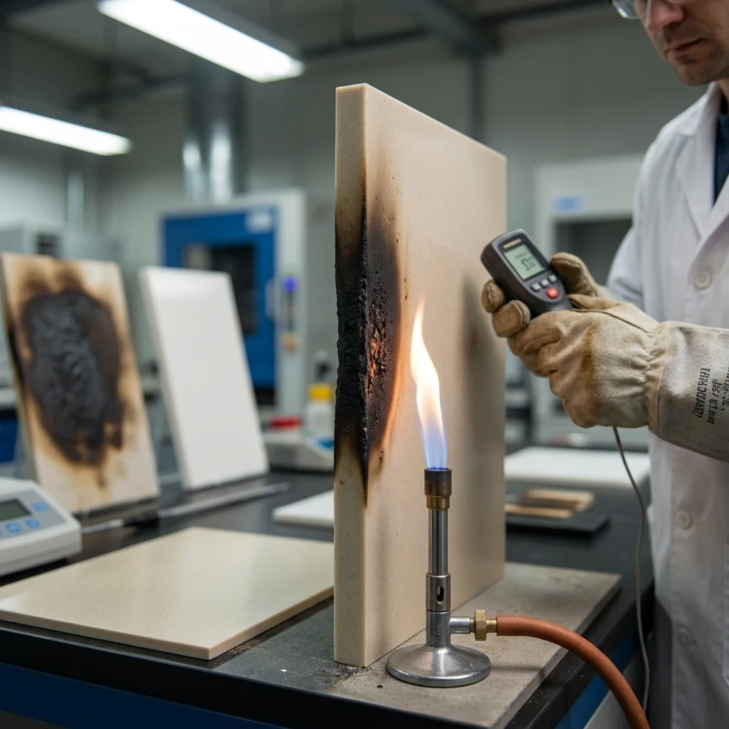 คุณสมบัติไม่ลามไฟ (Fire Retardant) ในวัสดุตกแต่งหินสังเคราะห์